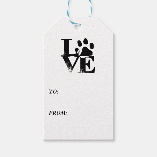 Paw Print in LOVE Cadeaulabel (Voorkant)
