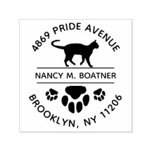 Paw Print Kat Retouradres Stempel Zelfinkt