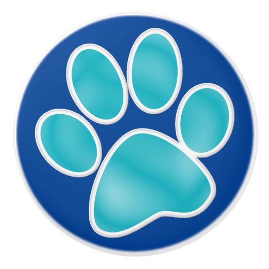 Paw Print Keramische ladeknop - SRF Keramische Knop (Voorkant)