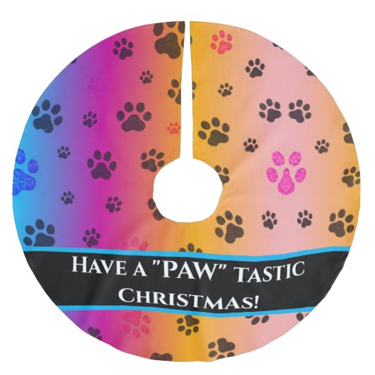 Paw Print Kerstboomrok Kerstboom Rok (Voorkant)