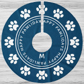 Paw Print krans Monogram Pet Navy Kerstmis Kerstboom Rok