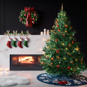 Paw Print krans Monogram Pet Navy Kerstmis Kerstboom Rok