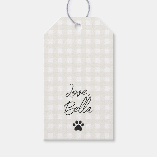 Paw Print Liefde PET NAAM Dierenvriend Chic Fun Cadeaulabel (Voorkant)