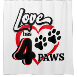 Paw Print Love Douchegordijn
