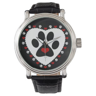 Paw Print Love Hearts Wrist Watch Horloge
