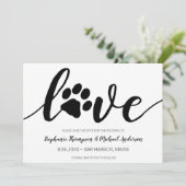 Paw Print Love Weddenschap Pet Dog Save The Date (Staand voorkant)