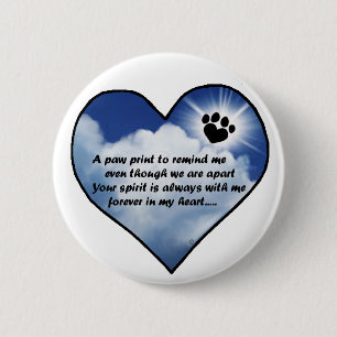 Paw Print Memorial Poem Ronde Button 5,7 Cm
