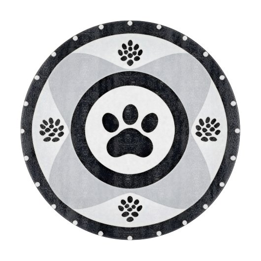 Paw print met decoratieve elementen snijplank (Voorkant)