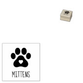 Paw Print met hart en huisdier naam 1x1 Rubberstempel (Gestempeld)