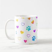 paw print mug, heart pattern mug, rainbow pet mug (Gauche)