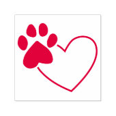 Paw print op hart zelf inkt stempel (Design)
