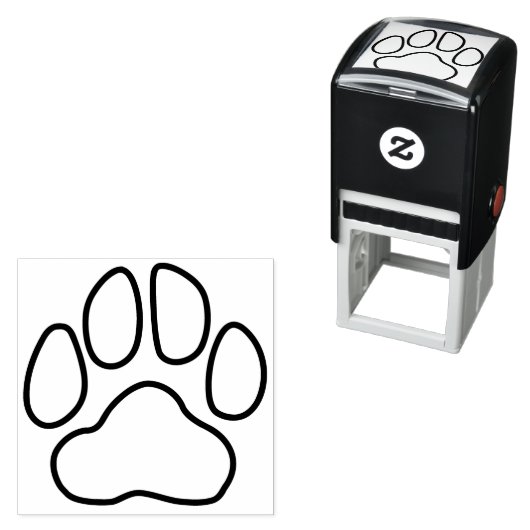 Paw Print Outline Zelfinkt Stempel (In situ)