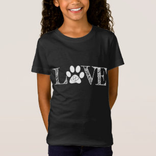 Paw Print Pawprint Heart Dierenvriend Love Pet Dog T-shirt