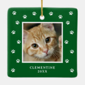 Paw Print Pet Photo Christmas Ornament (Achterkant)