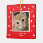 Paw Print Pet Photo Christmas Ornament (Links)