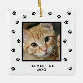 Paw Print Pet Photo Christmas Ornament