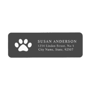 Paw Print Return-adreslabel Etiket