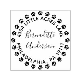 Paw Print Ronde retour adresstempel Zelfinkkend Zelfinktende Stempel
