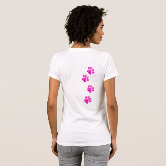 Paw Print Roze HOND MAMA Pet Lover Fun T-shirt (Achterkant volledig)