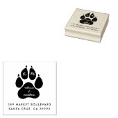 Paw Print & Script Aangepaste namen Retouradres Rubberstempel (Gestempeld)