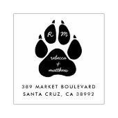 Paw Print & Script Aangepaste namen Retouradres Rubberstempel (Afrduk)