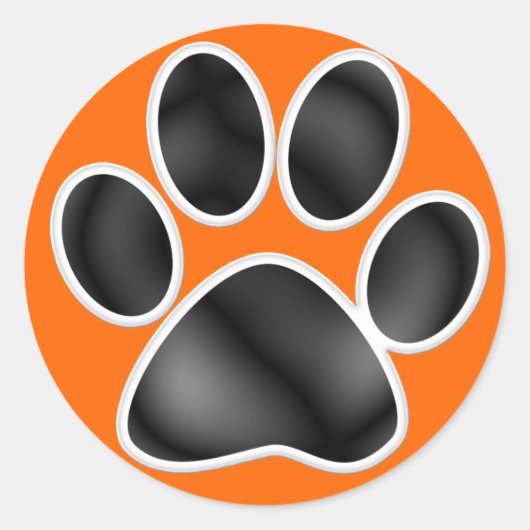 Paw Print - SRF Ronde Sticker (Voorkant)