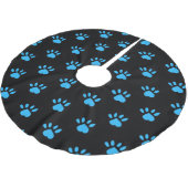 Paw Print Tree Rok (zwart & blauw) Kerstboom Rok (Gekanteld)