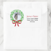 Paw Print Vakantiekrans Oversized retouradres Rechthoekige Sticker (Tas)