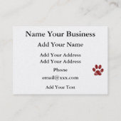 Paw Print van SRF Visitekaartje (Achterkant)