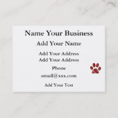 Paw Print van SRF Visitekaartje (Achterkant)