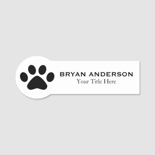 Paw Print Veterinarian Name Tag (Voorkant)