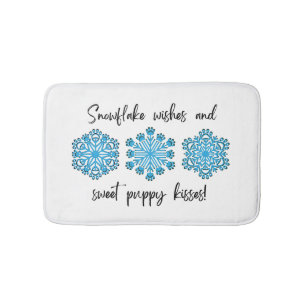 Paw Print Winter Snowflake Badmat