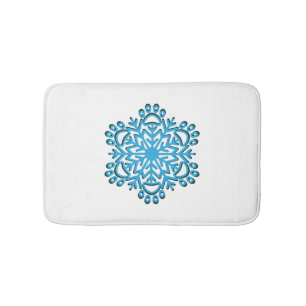 Paw Print Winter Snowflake Badmat