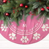 Paw Print Wreater Monogram Pet Roze Kerstmis Kerstboom Rok