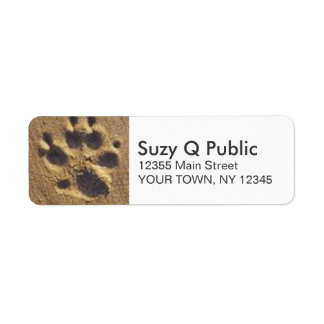Paw Print Zand Persoonlijke Adresetiketten Etiket