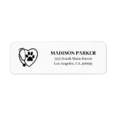 Paw-printers en -stethoscoop etiket (Voorkant)