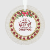 Paw Prints and Gold Frame Custom Pet Photo Ornament (achterkant)