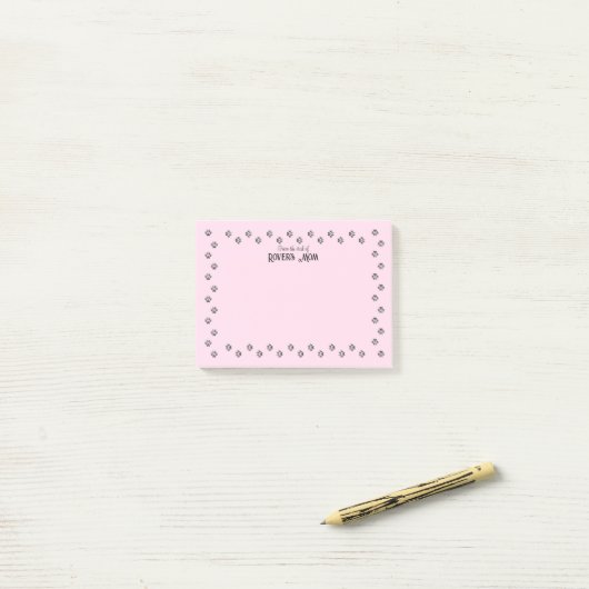 Paw Prints Custom Vanaf het bureau van Post-it® Notes (Op bureau)