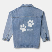 Paw Prints Design Denim Jasje Denim Jacket (Achterkant)
