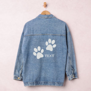 Paw Prints Design Denim Jasje Jacket