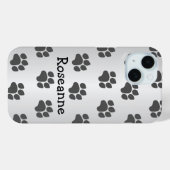 Paw Prints Design Grijs Gekleurd Gepersonaliseerd Case-Mate iPhone Case (Achterkant (horizontaal))