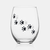 Paw Prints Design Stemless \ Wijnglas Wijnglas Zonder Voet (Achterkant)