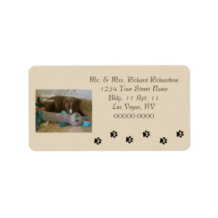 Paw Prints Foto Tan Adres Grote labels toevoegen
