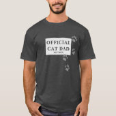 Paw Prints Funny Official Cat Dad Custom Jaar Mann T-shirt (Voorkant)