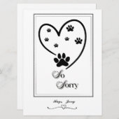 Paw Prints Heart Design Feestdagenkaart (Voorkant / Achterkant)