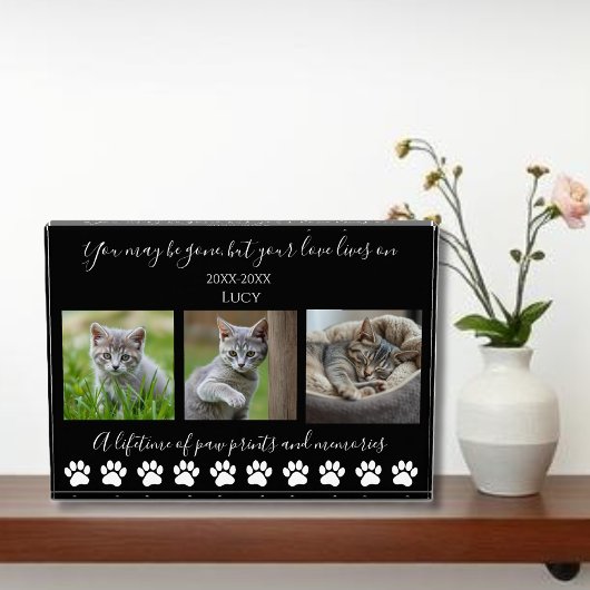 Paw Prints & Herinneringen-Aangepaste Pet-Cat Fotoblokken