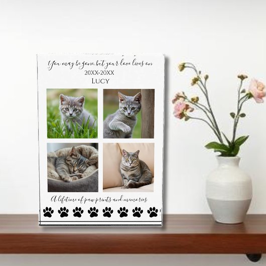 Paw Prints & Herinneringen-Aangepaste Pet-Cat Fotoblokken