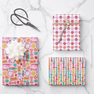 Paw Prints Hondenhart Valentijn Inpakpapier Vel