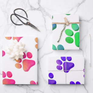 Paw Prints Huisdieren Honden Katten Dier Multi Kle Inpakpapier Vel