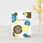 Paw Prints in Circles Hond Kaarten (Gele Bloem)